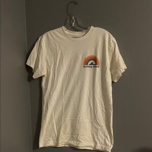 Cream Tee with Rainbow and Text